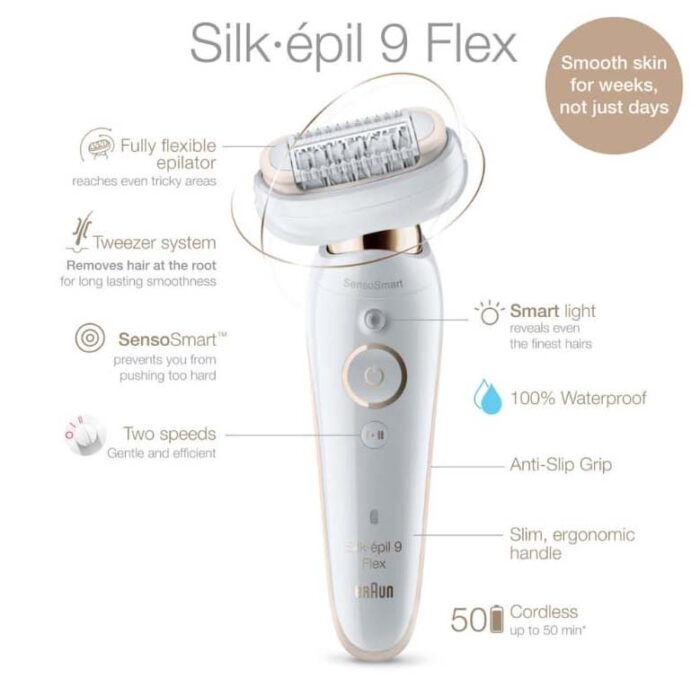 Braun Silk epil 9 Flex Epilator SES 9020 With 6 Extras